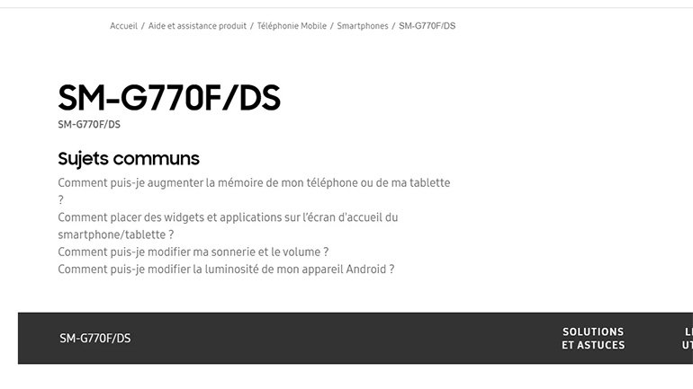 Samsung Galaxy S10 Lite, Samsung Sayfasında Göründü