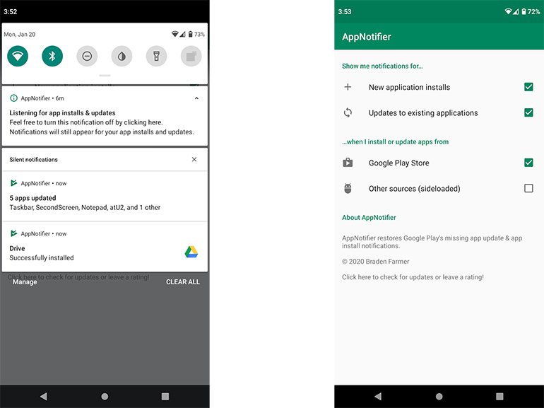 Play Store Uyarılarını Geri Getiren Uygulama