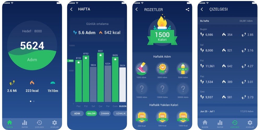 adım ve kalori sayacı