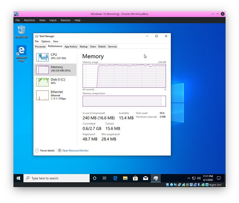 Windows 10, 192MB RAM ile Çalışır mı?