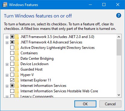 Windows 10'da İsteğe Bağlı İşlevler ve Özellikler Nerede?
