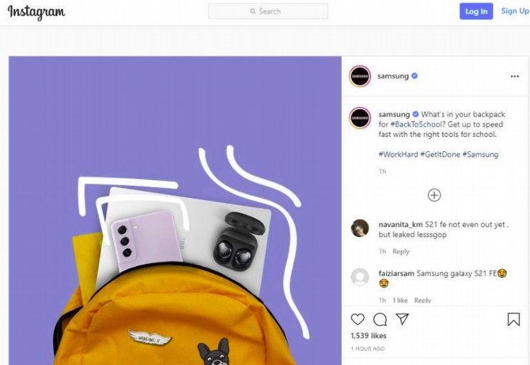 Galaxy S21 FE, Bu Kez Doğrudan Samsung Tarafından Yayınlanan Görselle Sızdı